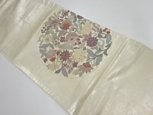 アンティーク　相良刺繍草花模様袋帯（材料）